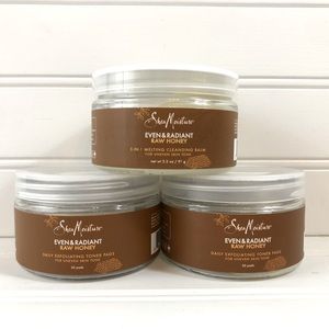 Shea Moisture Even & Radiant Honey Bundle- Melting Cleansing Balm + Toner Pads